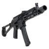 PSA AK-V 9MM Moe ALG With Soviet Arms 9.25" Booster Cut Rail And Gas Tube, And Triangle Side Folding Pistol, Black